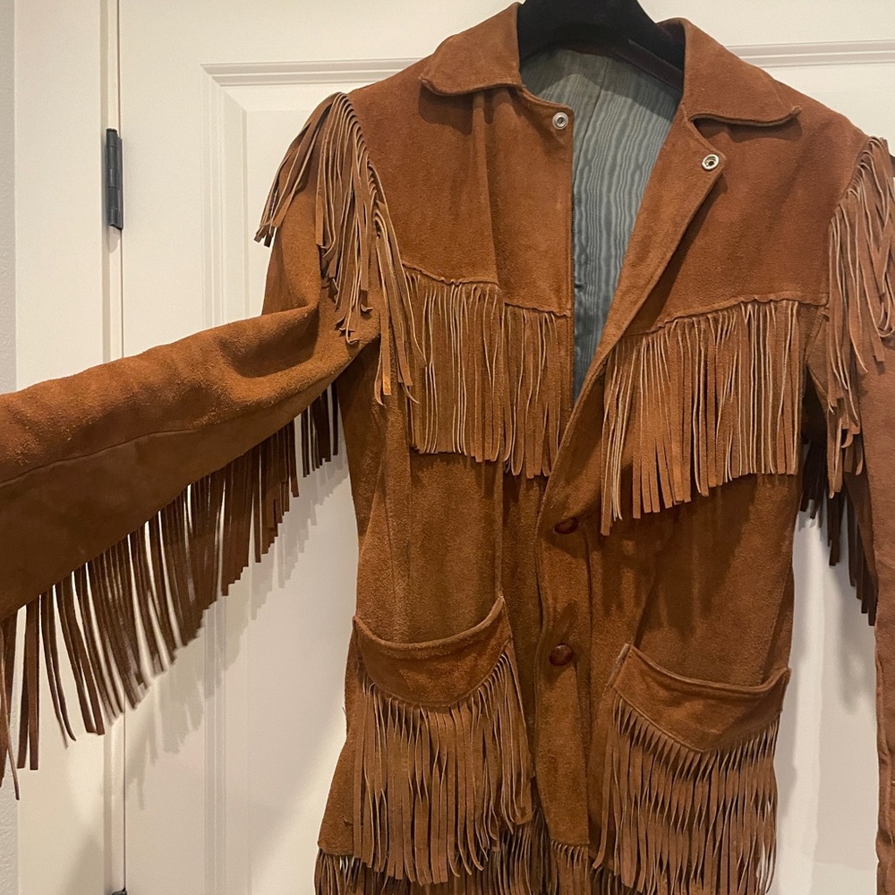 Vintage Jo-O-Kay Suede Fringe Jacket. Heavy Genuine Suede - Picture 2 of 7